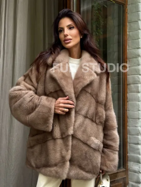 Шуба норковая автоледи - пастель - фото 8