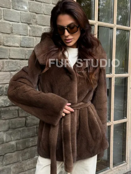 Шуба автоледи с капюшоном - фото 4