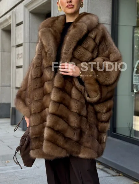 Шуба из куницы оверсайз - фото 3