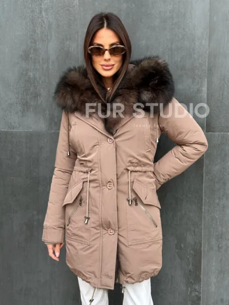 Пуховик с капюшоном - финский песец - фото 0