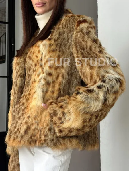 Меховой жакет - шуба из оцелота - фото 4