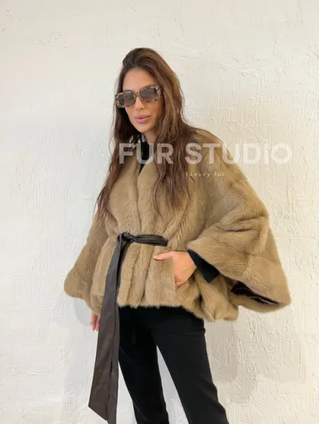 Болеро из меха норки цвет пастель - фото 6