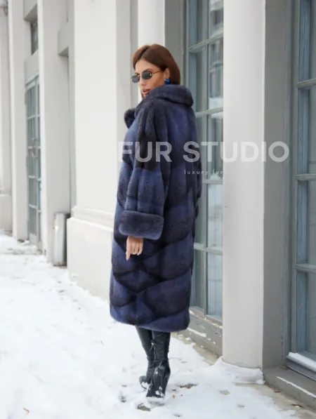 Крестовка кимоно шуба из меха скандинавской норки - фото 3