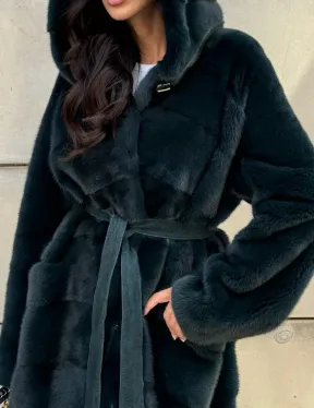 Шуба из аукционной норки NAFA с капюшоном - фото 2