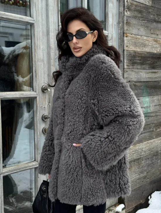 Шубка - дубленка двухсторонняя из натуральной овчины - фото 0