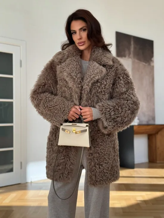 Двусторонняя шуба - дублёнка из меха испанского тиградо - фото 0