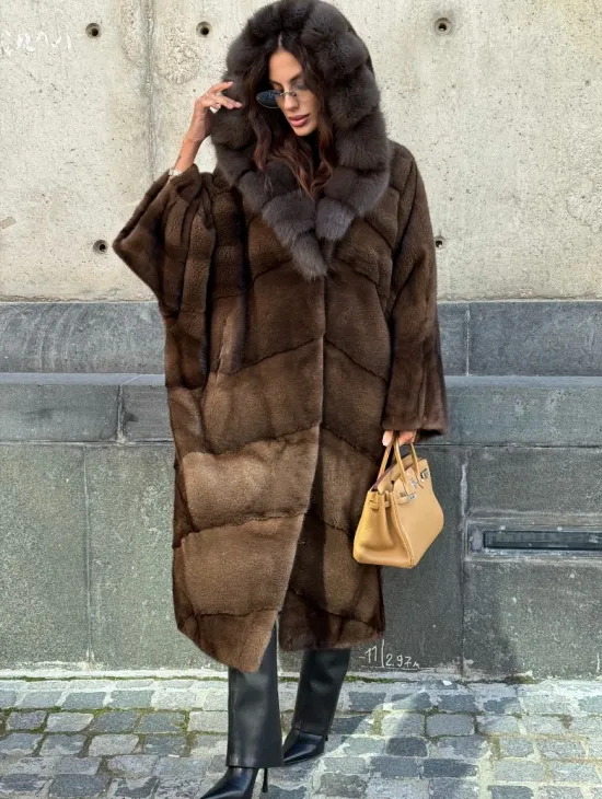 Норковое пальто в стиле 
