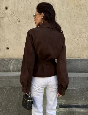 Женская куртка - рубашка из замши - фото 6