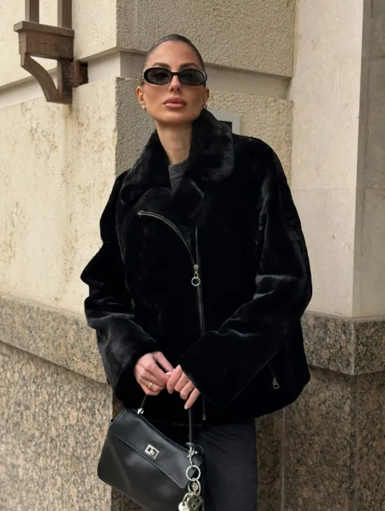 Норковая куртка - косуха из меха стриженой норки - фото 7