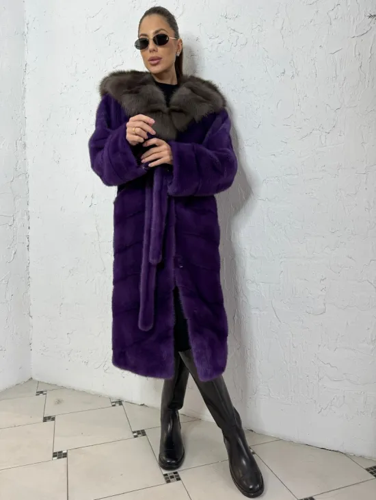 Норковое кимоно из меха Nafa в благородном топовом оттенке - фото 4