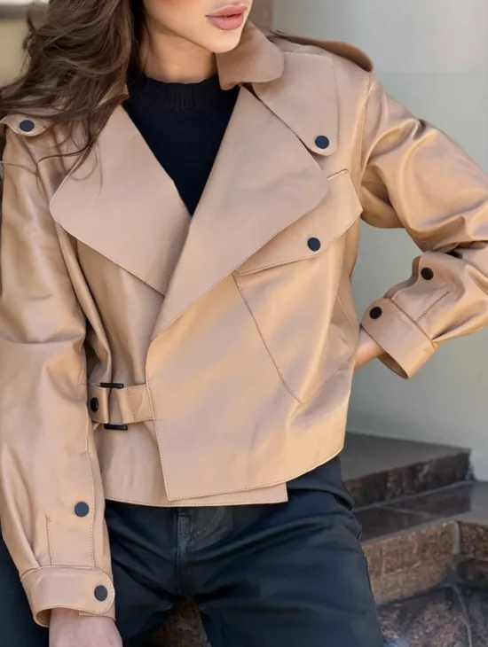 Популярная косуха в сливочной гладкой коже - фото 1