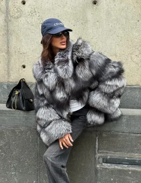 Шуба из чернобурки воротник стойка - фото 5