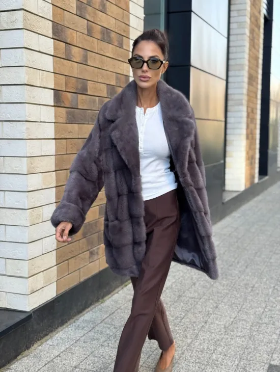 Шуба норковая - жакет лаванда - фото 11