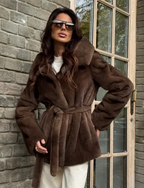 Шуба автоледи с капюшоном - фото 0