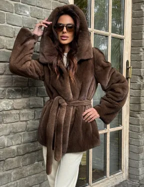 Шуба автоледи с капюшоном - фото 5