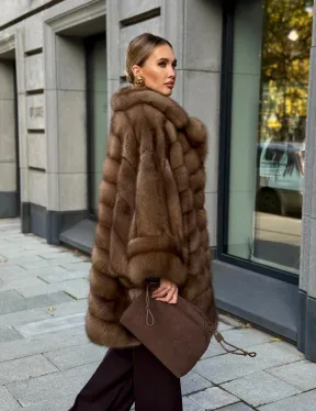 Шуба из куницы оверсайз - фото 18