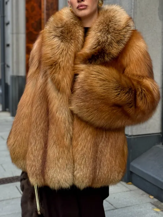 Шуба из лисы - рыжая - фото 2