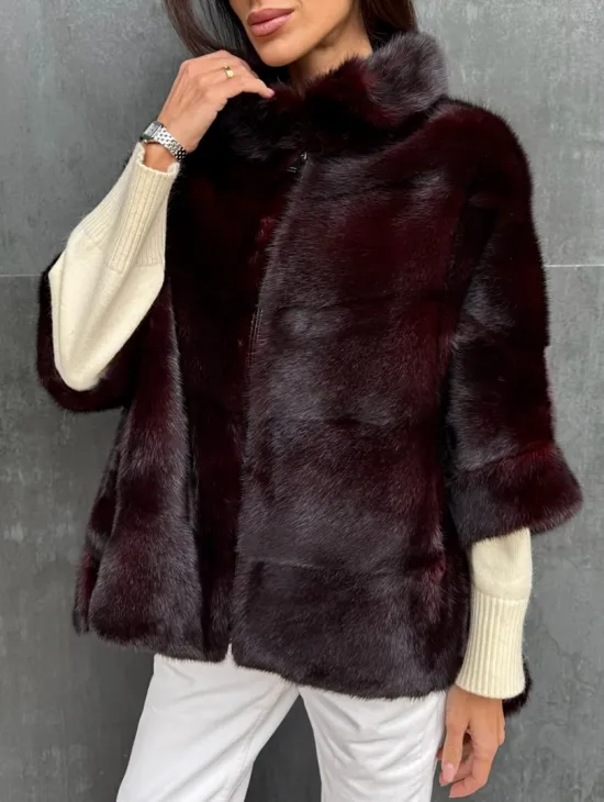 Норковый полушубок на молнии - фото 1