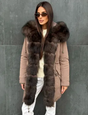 Пуховик с капюшоном - финский песец - фото 2