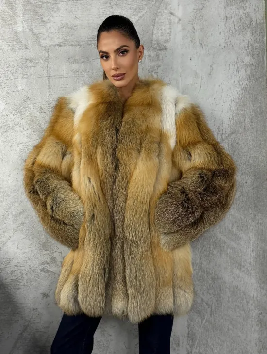 Шуба из меха лисы Gold - фото 6