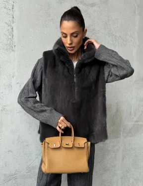 Меховая манишка из меха норки - фото 8