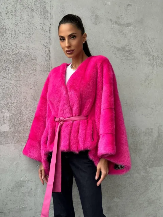 Короткая шуба из меха норки - фото 9