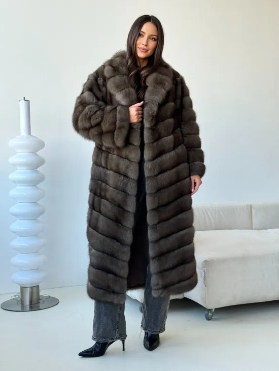 Длинная шуба из соболя - фото 12