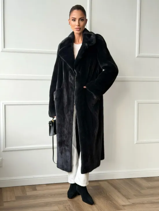 Норковая шуба с английским воротником - фото 0