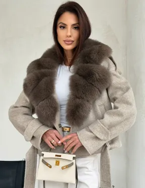 Куртка - пальто с мехом финского песца - фото 5