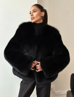 Черная короткая шуба из песца - фото 6