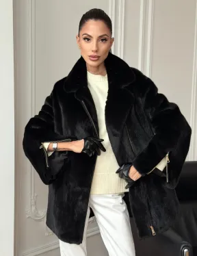 Черная норковая косуха - фото 13