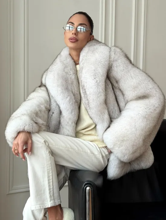 Шуба из песца - колотый лед - фото 10