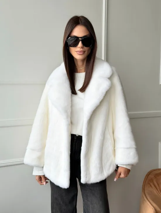 Белая шуба из скандинавской норки - фото 10