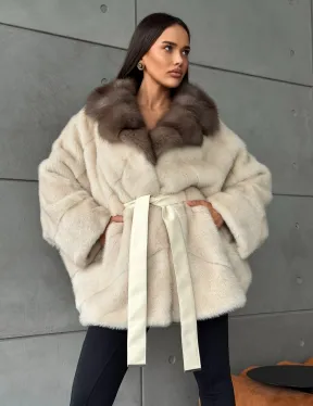 Норковая шуба - куртка с мехом куницы - фото 0
