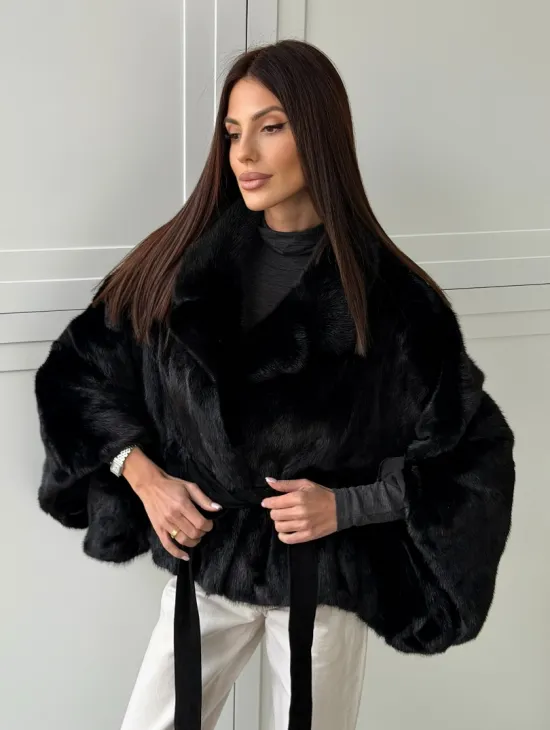 Черная норка летучая мышь - английский воротник - фото 8