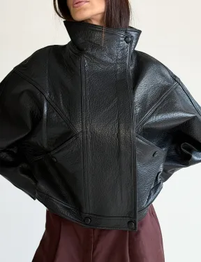 Черная женская кожаная куртка - фото 6
