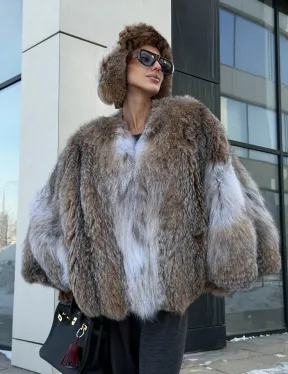 Шуба - летучка из меха рыси - фото 16