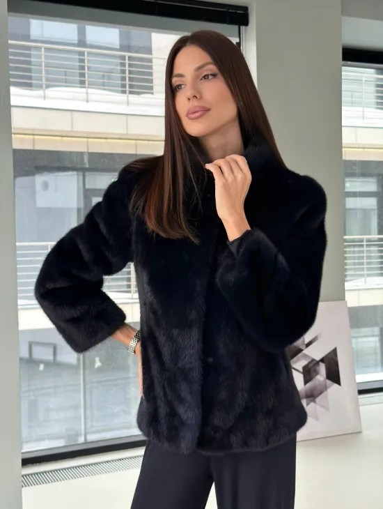 Укороченный норковый жакет - фото 6