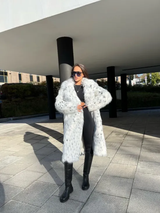 Шуба из экомеха под рысь - фото 5