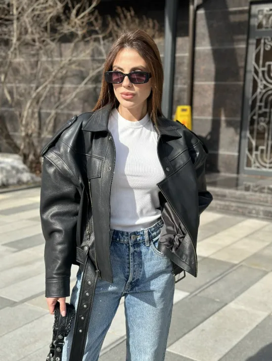 Косуха женская из натуральной кожи - фото 9