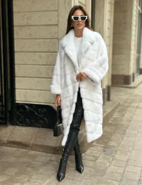 Белая шуба из мех норки NAFA - фото 3