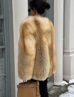 Шуба Premium из меха альпийской лисы - GOLDEN FOX - фото 2